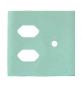 Placa p/ 2 Tomadas + Furo 4x4 - Novara Siciliano